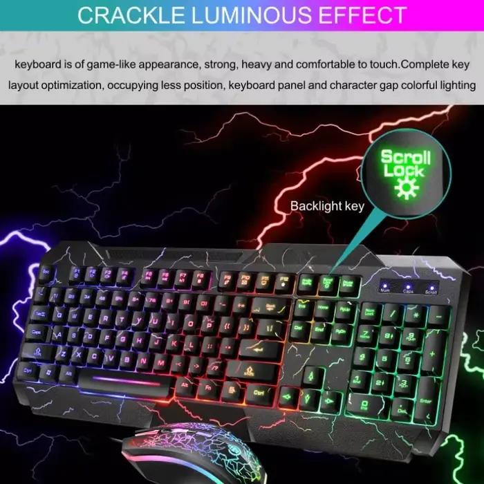 Ordinateur de bureau filaire clavier de jeu souris sensation mécanique lumière LED rétro-éclairé