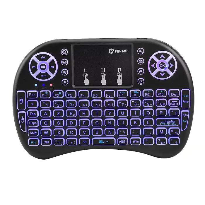 VONTAR i8 clavier sans fil russe anglais hébreu Version i8 + 2.4GHz Air Mouse pavé tactile portable pour Android TV BOX Mini PC