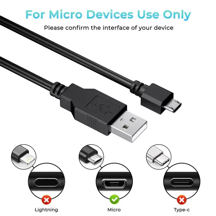 Câble de chargement Micro USB de 1.8M pour contrôleur PS4/Kindle/appareil photo/smartphone