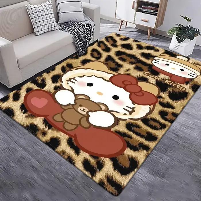 Tapis imprimé léopard Hello Kitty
