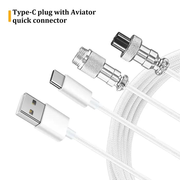 Câble de clavier enroulé de Type C vers USB-A