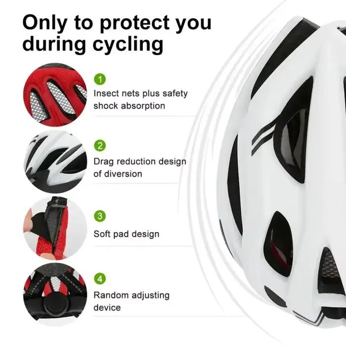 Casque de vélo VTT avec feu arrière pour hommes et femmes, sport, cyclisme, réglable, montagne, route, coussin souple, chapeau de sécurité, accessoires