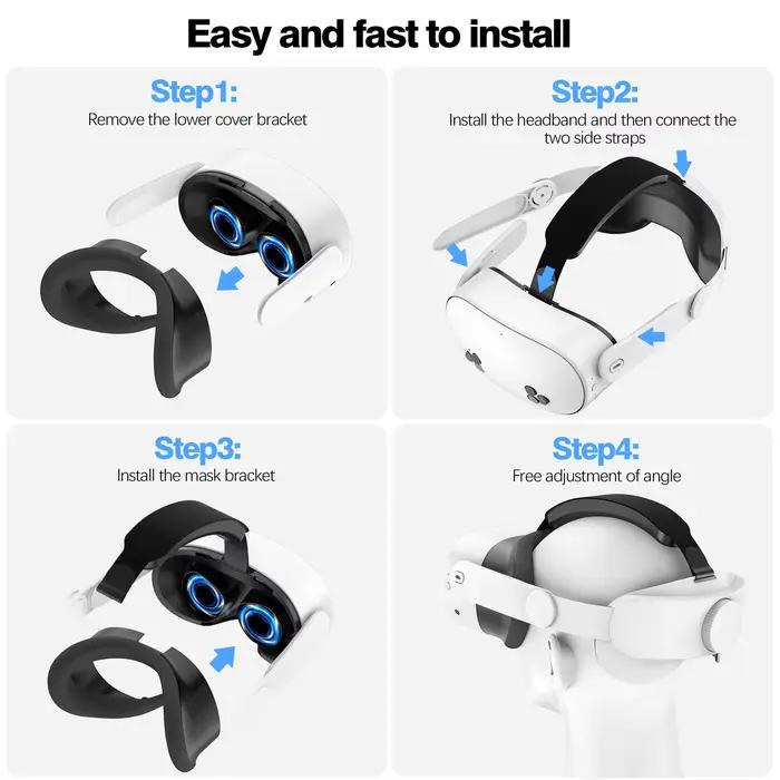 Sangle de tête Elite réglable compatible Meta Quest 3 Quest 3S accessoire VR confortable pour joueurs et utilisateurs réalité virtuelle occasions spéciales