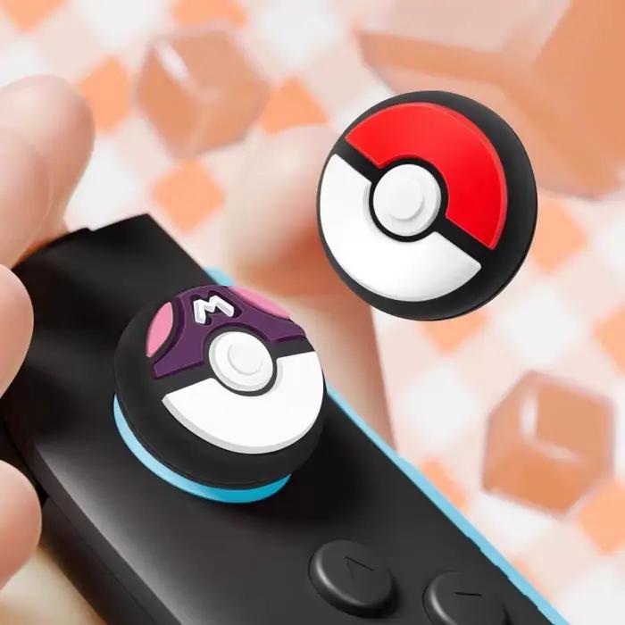 Capuchons de joystick en silicone Poke Ball Anime pour Nintendo Switch 2 2025 – Protège-joysticks Joy-Con de dessin