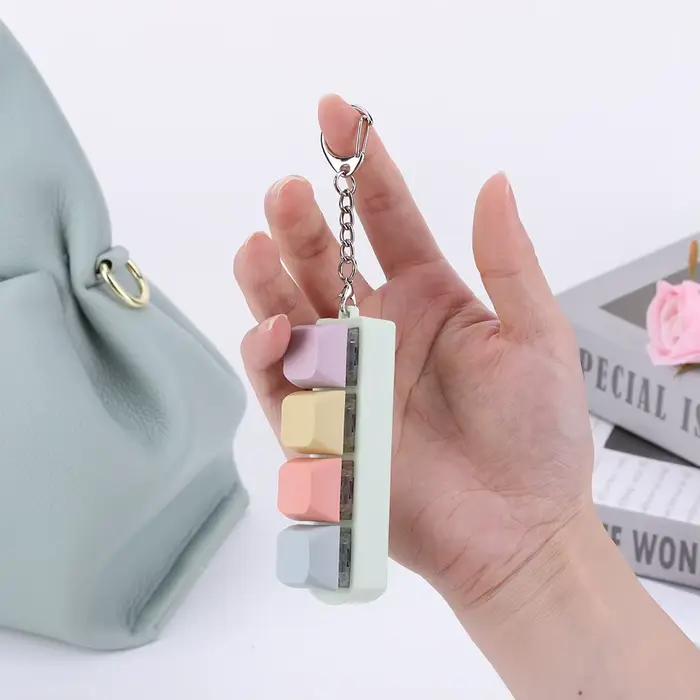 Clavier clé jouet 4 touches bouton Keycap Fidget porte-clés