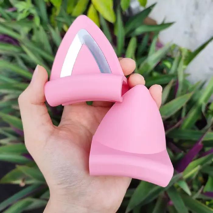 Oreilles de chat en Silicone rose pour écouteurs