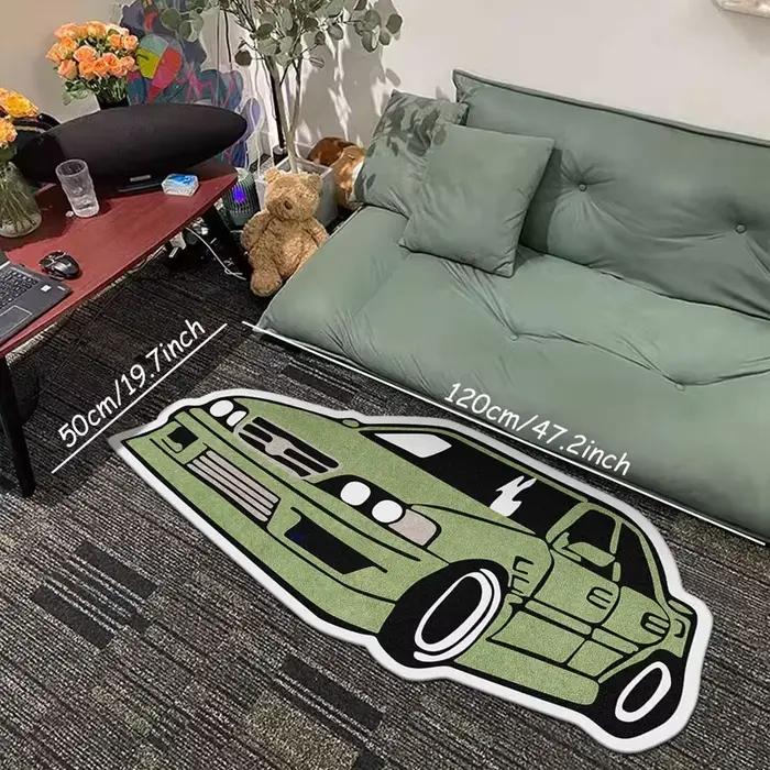 Tapis de chambre pour garçons, tapis décoratif en forme de voiture, cadeau pour les amoureux des voitures, décoration intérieure, tapis de chevet doux et moelleux, Polyester fine fluff, conception Wilton, PVC antidérapant, multicolore, tailles variées, chambre enfant, salon, hôtel, anniversaire, Noë