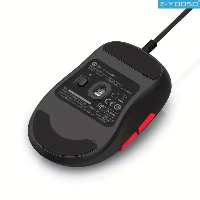 E-YOOSO souris de jeu filaire USB six boutons macro ergonomique pour ordinateur portable PC gaming expérience de jeu confortable et personnalisable