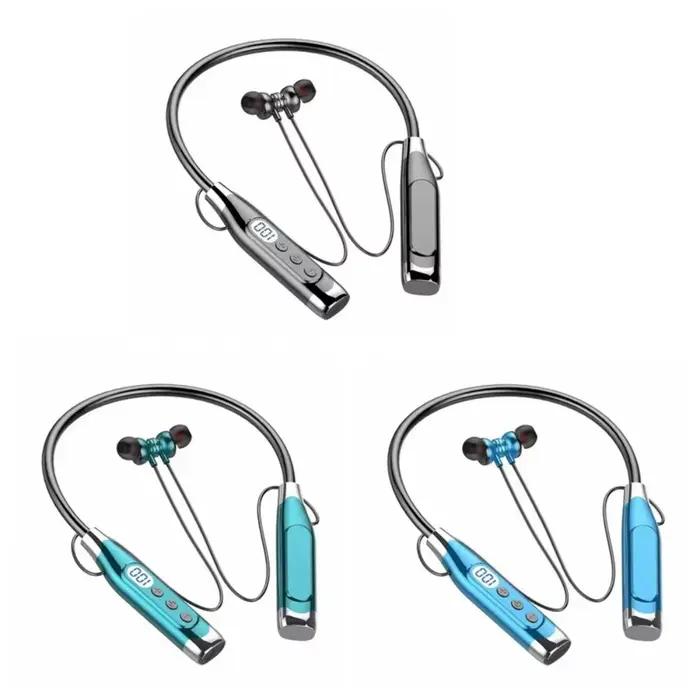LED affichage numérique tour de cou casque étanche 3D stéréo sans fil Bluetooth écouteurs Mega Bass casques de sport montés sur le cou