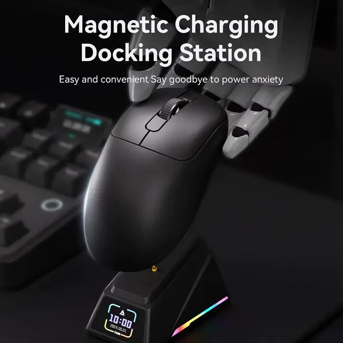 Souris de jeu sans fil Ajazz AJ179 Apex PAW3950 avec station de charge RGB