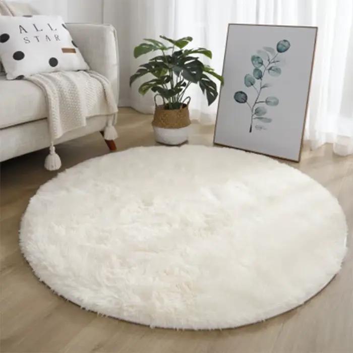 Tapis rond en peluche Super doux et moelleux