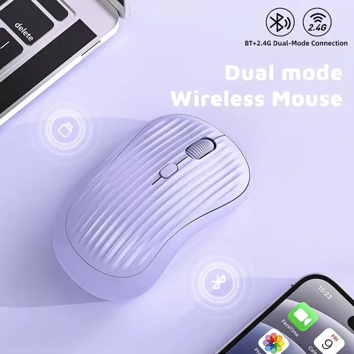 Souris sans fil double mode Bluetooth 2.4G rechargeable Type-C