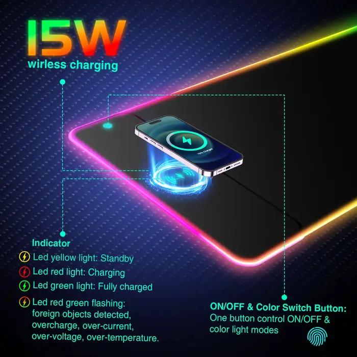 Tapis de souris lumineux rvb
