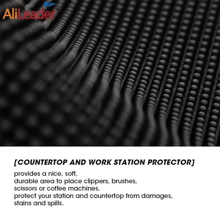 Tapis antidérapant pour salon de coiffure, tapis de protection en caoutchouc pour ciseaux, peignes, tondeuses et outils, tapis anti-déversement pour machine à café et comptoir de bar