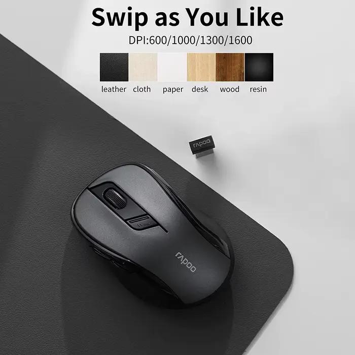 Rapoo-Souris Bluetooth sans fil ergonomique multi-appareils M500G