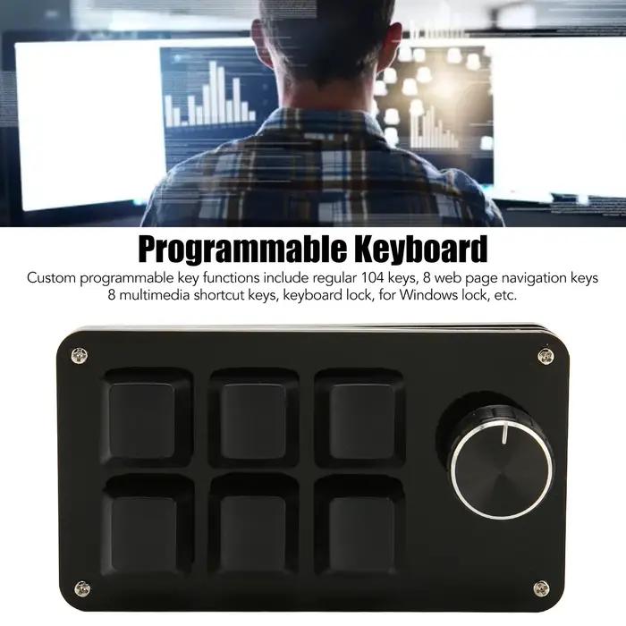 Mini clavier mécanique à 6 touches avec bouton rotatif
