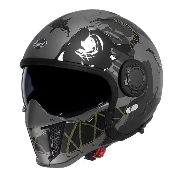 CYRIL-Casque de moto intégral pour hommes et femmes, casques ouverts, casque modulaire, visière pour touristes, approuvé ECE DOT, 3/4