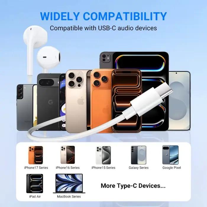 Écouteurs USB-C pour iPhone 17 16 15