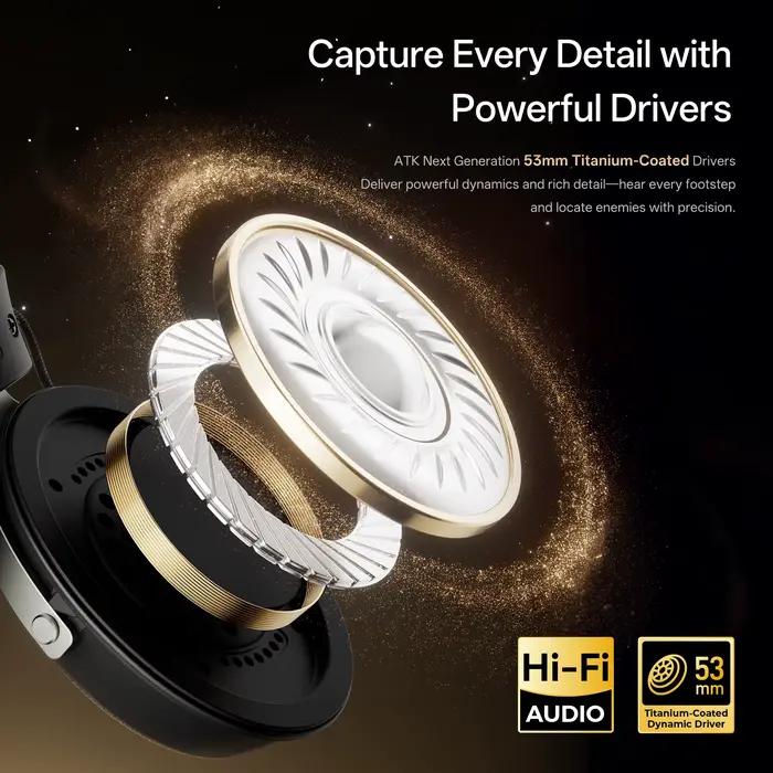 Casque de jeu sans fil ATK N9 avec micro pour iOS Android PS5 PS4 PC