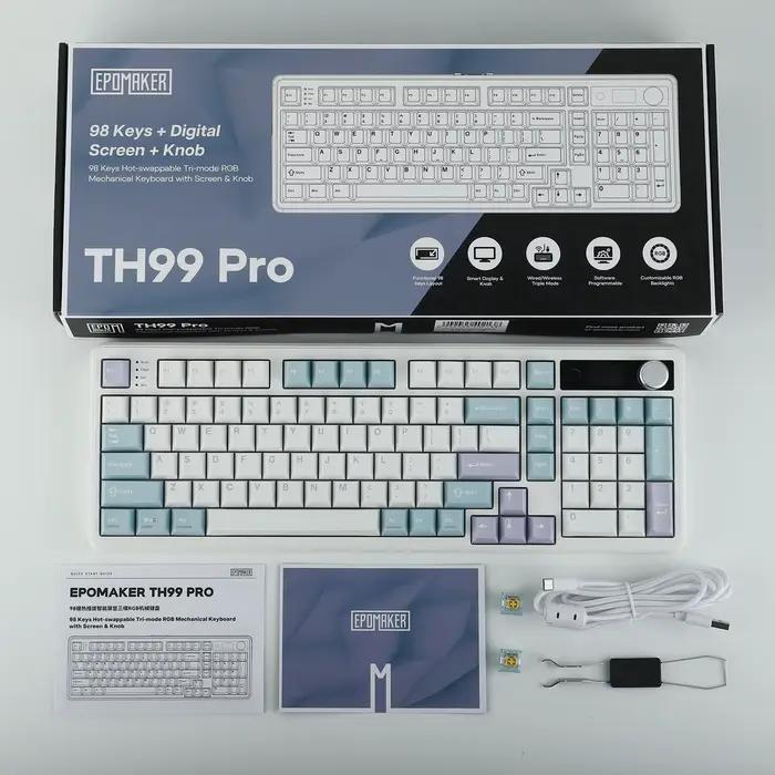 EPOMAKER TH99 PRO 96% ANSI disposition américaine clavier mécanique sans fil filaire/Bluetooth/2.4Ghz échangeable à chaud avec 10000mAh pour PC/Mac