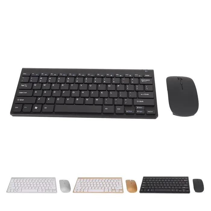 Bouton silencieux, économie d'énergie, kit clavier et souris sans fil, mince, portable pour bureau et maison