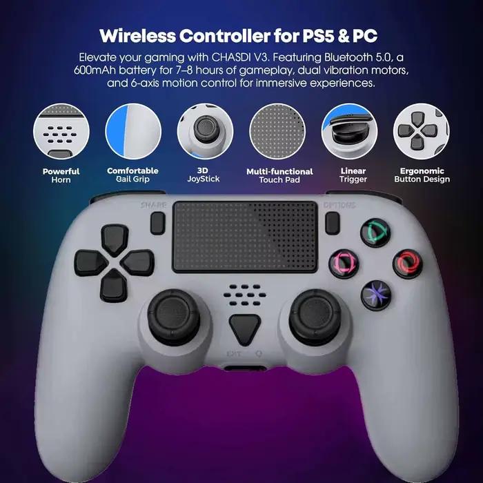 Manette sans fil TP5-35137 pour PS5 avec double vibration