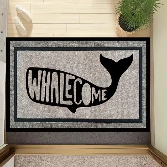 Whalecome – paillasson de bienvenue en caoutchouc, pour salle de bain, cuisine, jardin, porte de Garage, tapis de sol antidérapant, tapis d'entrée