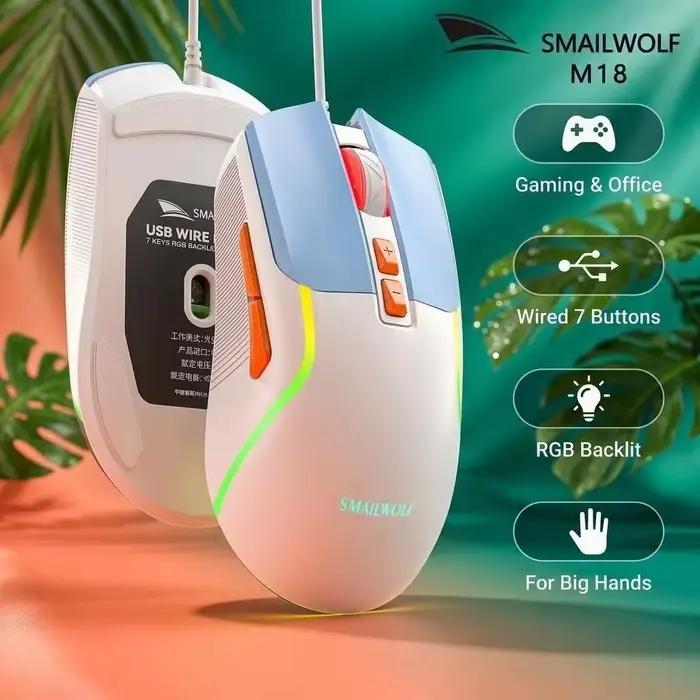 SMAILWOLF M18 – souris filaire USB pour ordinateur portable