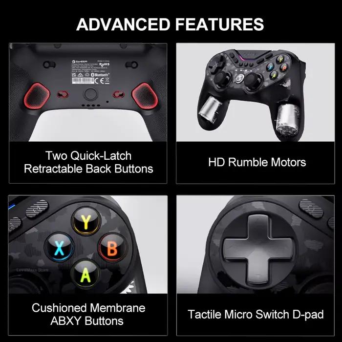Tarantula Pro T3 Pro contrôleur de jeu sans fil avec Gamesir mag-res TMR bâtons effet d'éclairage rvb pour Switch PC IOS
