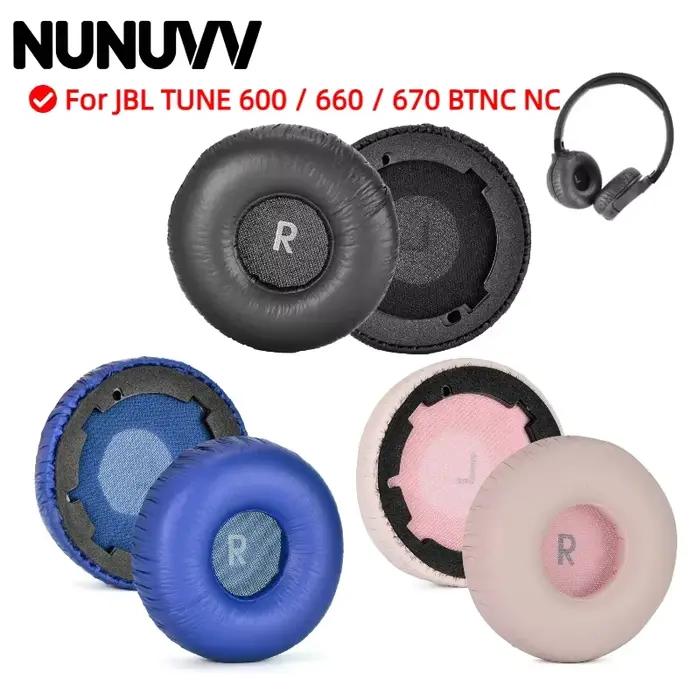 NUNUVV pour JBL TUNE 600/660/670 BTNC NC cache-oreilles originaux avec boucle écouteurs coussinets d'oreille en mousse