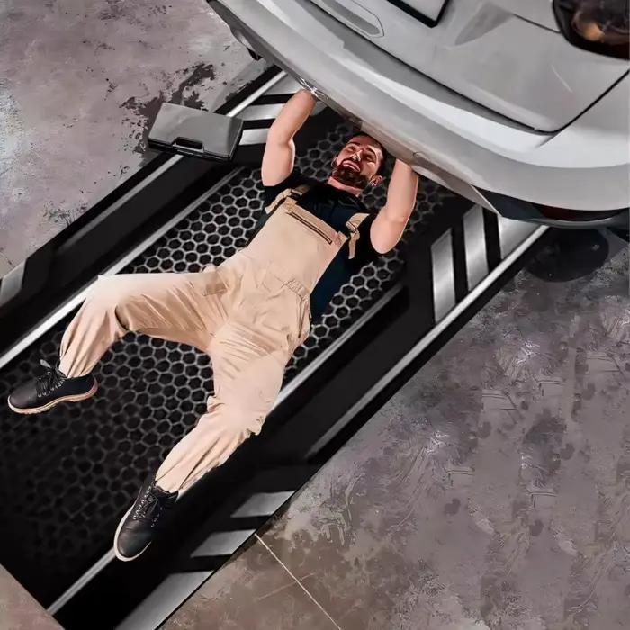 Tapis de garage pour moto VIKAMA, antidérapant, anti-huile, tapis d'atelier de réparation automobile, tapis de stationnement pour moto, décoration de la maison