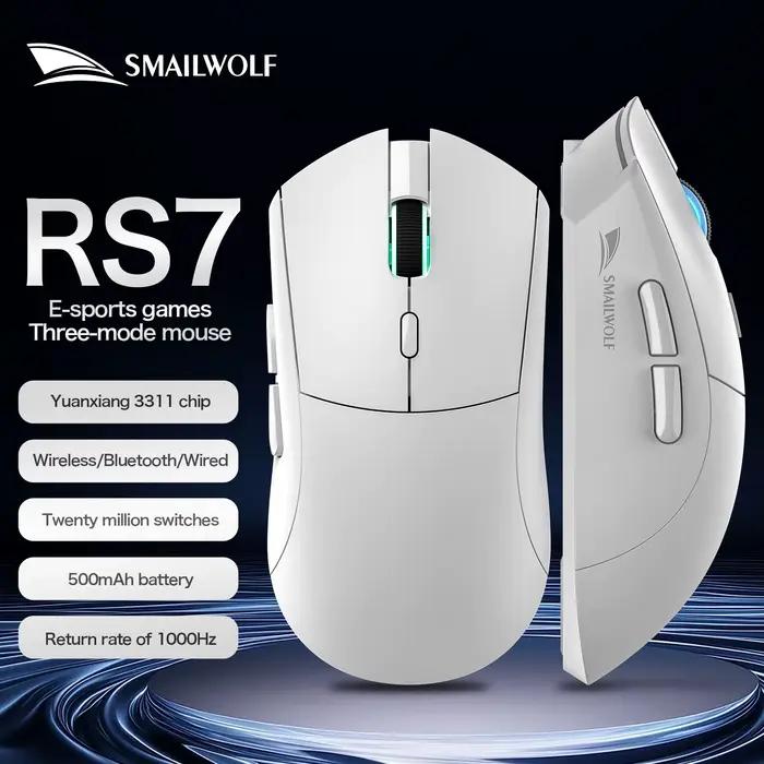 SMAILWOLF RS7 souris de jeu sans fil Bluetooth trois modes PAW3311