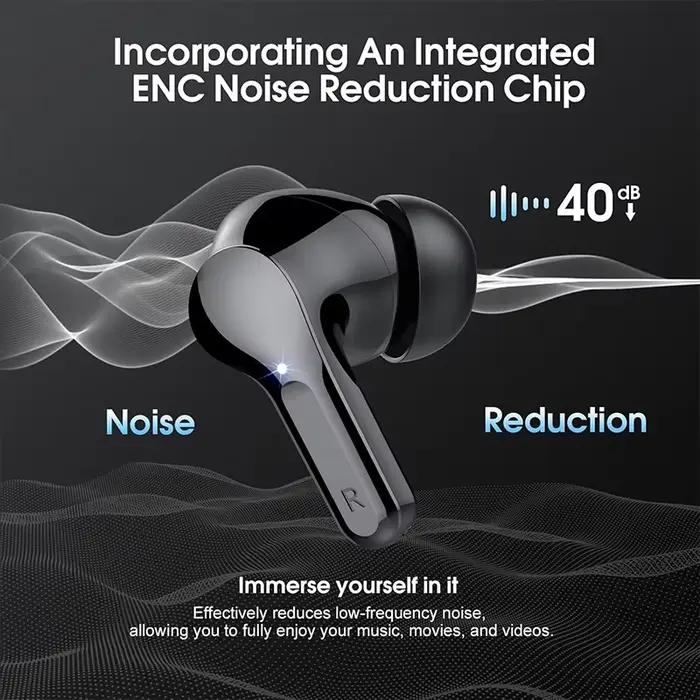 Nouveaux écouteurs sans fil casque stéréo HiFi BT5.3 avec suppression du bruit ENC 48H affichage LED écouteurs IP7 étanche pour trajets et travail à distance occasions spéciales