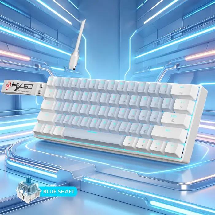 Nouveau clavier mécanique filaire compact 60 % 2026 avec éclairage LED RGB USB Type-C en ABS