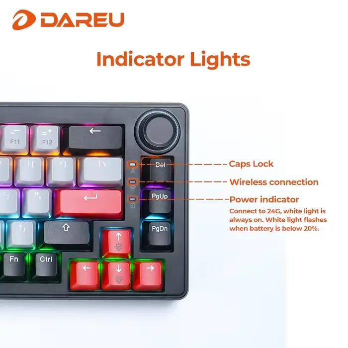 DAREU – clavier de jeu mécanique sans fil 2.4G