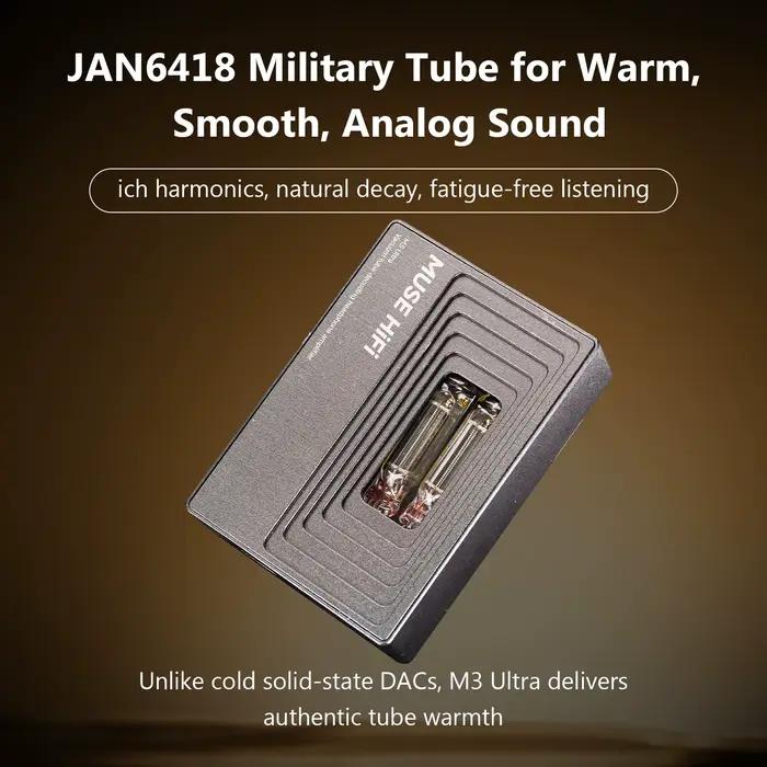 MUSEHiFi M3 Ultra JAN6418 Amplificateur de casque portable à tube à vide USB-C DAC & AMP avec décodage Type-C