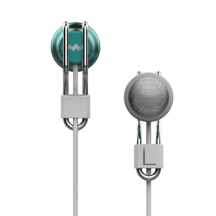 Ecouteurs filaires à tête plate en cuir bleu avec diaphragme carbone-titane pour annulation de bruit et qualité sonore HIFI occasions quotidiennes et cadeau spécial