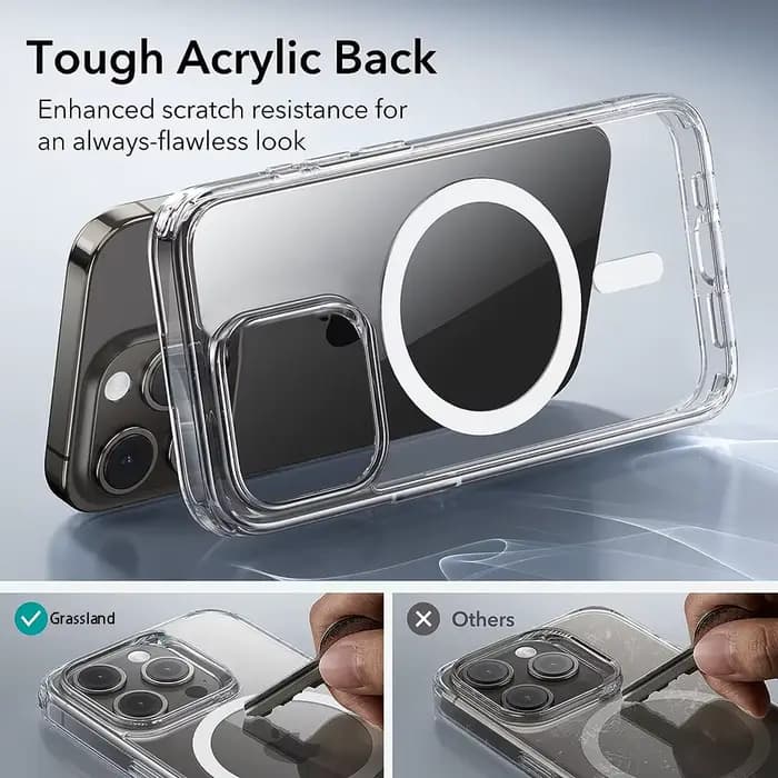 Coque transparente magnétique de luxe pour iPhone