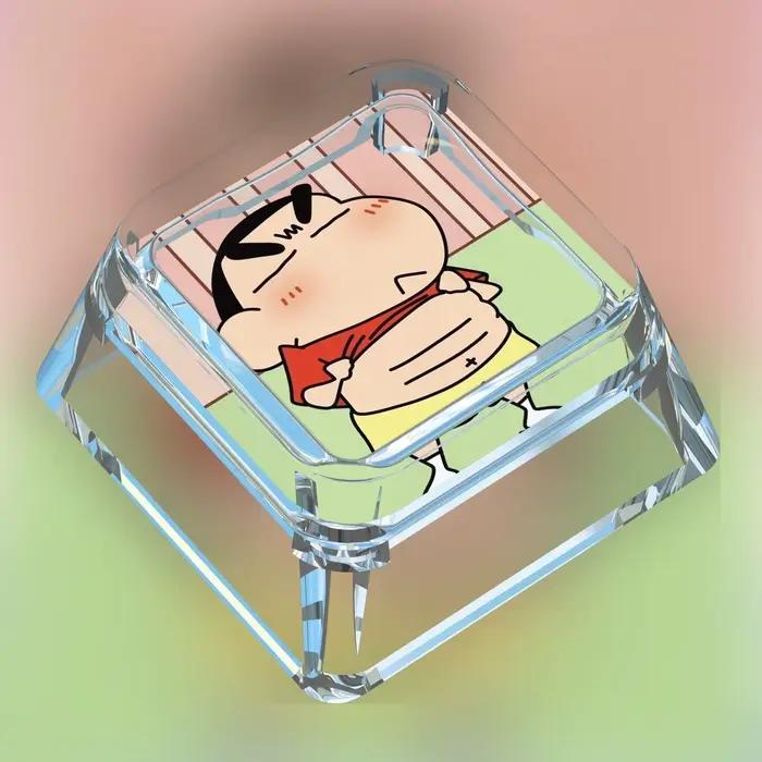 Clavier mécanique transparent Crayon Shinchan avec touches à axe transversal