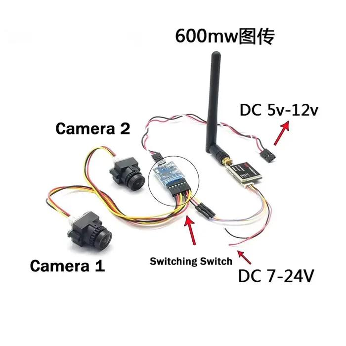Module de commutation vidéo électronique bidirectionnel et tridirectionnel pour caméra FPV avec télécommande