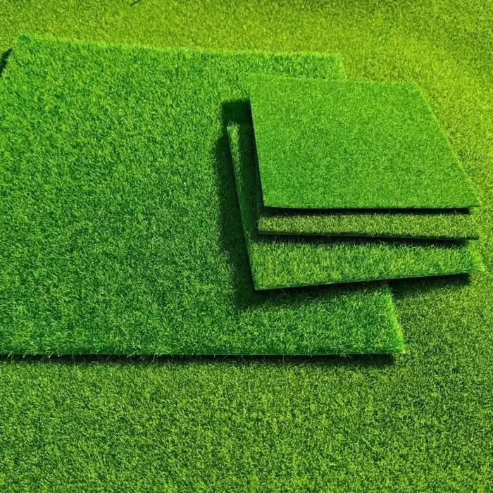 Tapis de pelouse artificielle de projet artisanal de bricolage, tapis d'herbe d'accessoire de chemin de fer modèle 15/30 cm 1/2 pièces