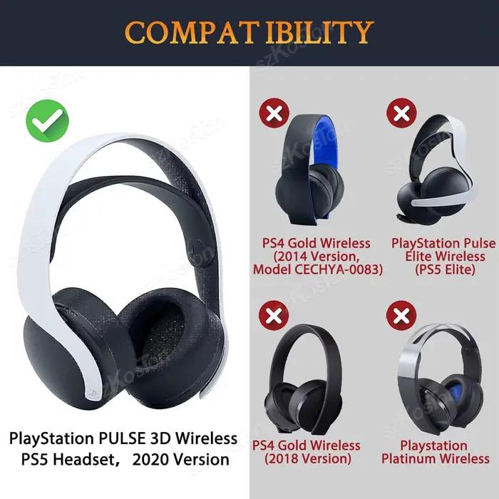 Coussinets d'oreille de remplacement pour casque sans fil PS5 Pulse 3D
