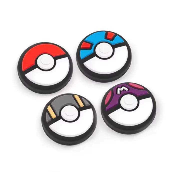 Capuchons de joystick en silicone Poke Ball Anime pour Nintendo Switch 2 2025 – Protège-joysticks Joy-Con de dessin