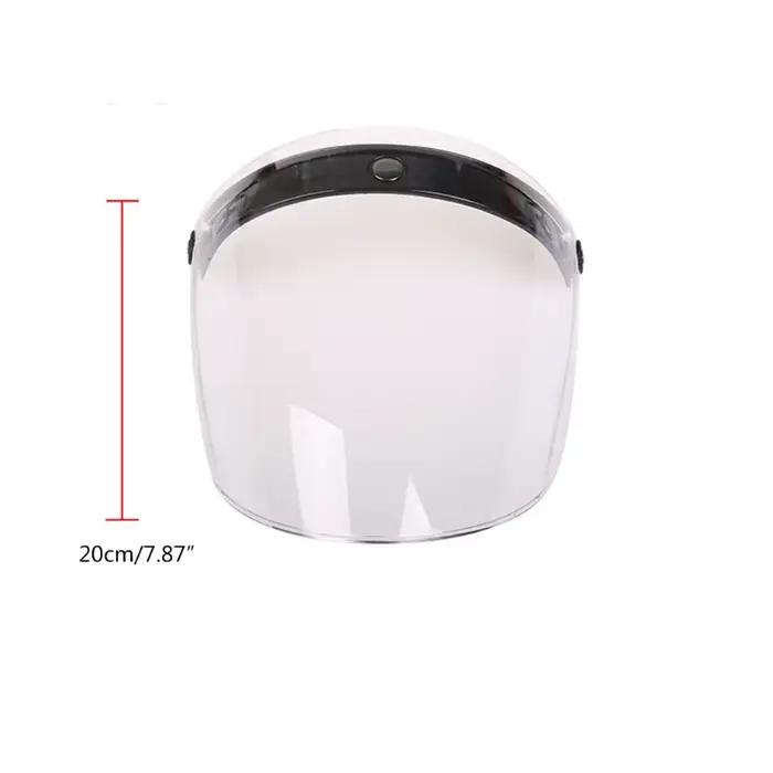 Visière de casque à 3 boutons pour lentille Patricia, pare-soleil, degré d'usure pour moto 3/4, visage ouvert