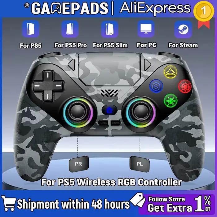 Manette de jeu sans fil RGB pour Playstation 5