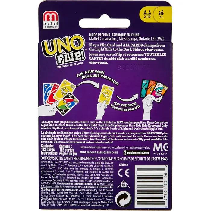 100% Original Mattel UNO jeu de cartes à rabat Deck Poker 112