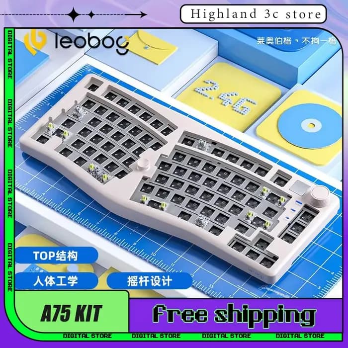 Leobog Alice A75 kit clavier mécanique 3 modes clavier ergonomique échange à chaud rvb Bluetooth sans fil Alice75 Gamer clavier kit