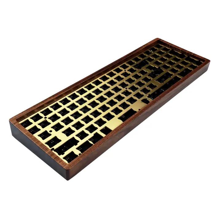 96 Clavier Hotswap avec boîtier en bois | QMK VIA Underglow RGB ANSI ISO PCB Alu plaque hêtre