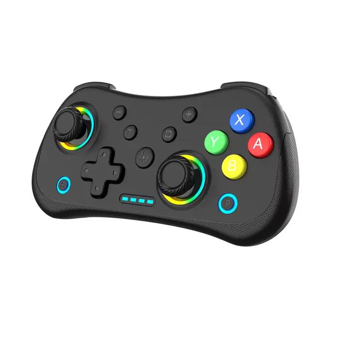 Manette de jeu sans fil multifonctionnelle MINI pour Switch avec lumières RVB et joystick à effet Hall