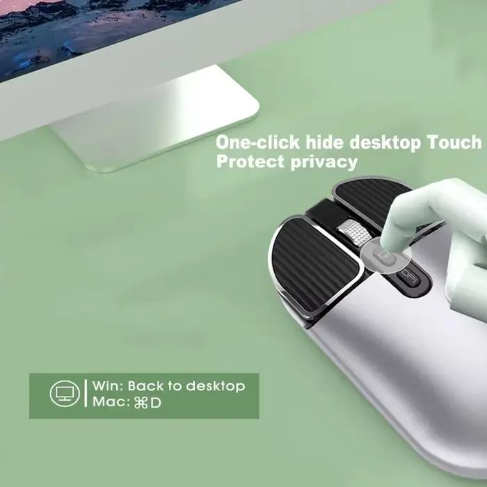 Souris silencieuse 2,4 GHz sans fil Bluetooth double mode, souris d'ordinateur rechargeable, ultra-fine, tendance, souris de jeu 2026